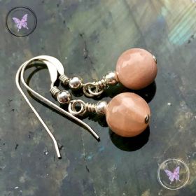 Classical Sunstone Silver Earrings